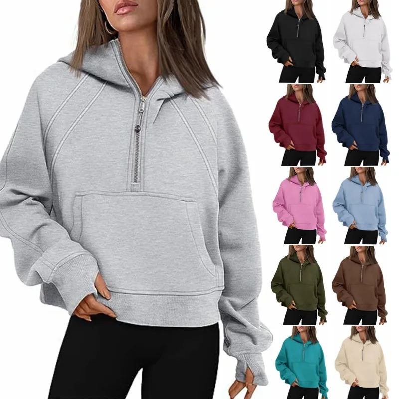 Sweat à capuche coupe ample pour femmes, vêtements transfrontaliers f fermeture éclair Fce doublé ort Sle 69, Streetwear confortable