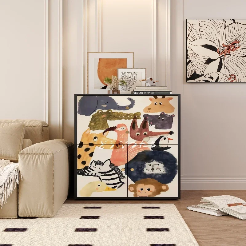 

Solid wood dining side cabinet, living room integrated against the wall, household storage cabinet