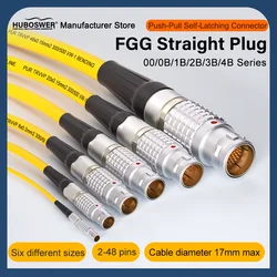 Compatible LEM B Series Straight Aviation Plug Male FGG 00B/0B/1B/2B/3B/48  2-48Pin Circle Self-Latching Metal Connector