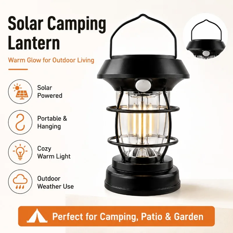 Solar Powered Human Body Induction Lamp Camping Tent Outdoor Ultra Long EnduranceCamping Atmosphere LightingPortable Horse Light