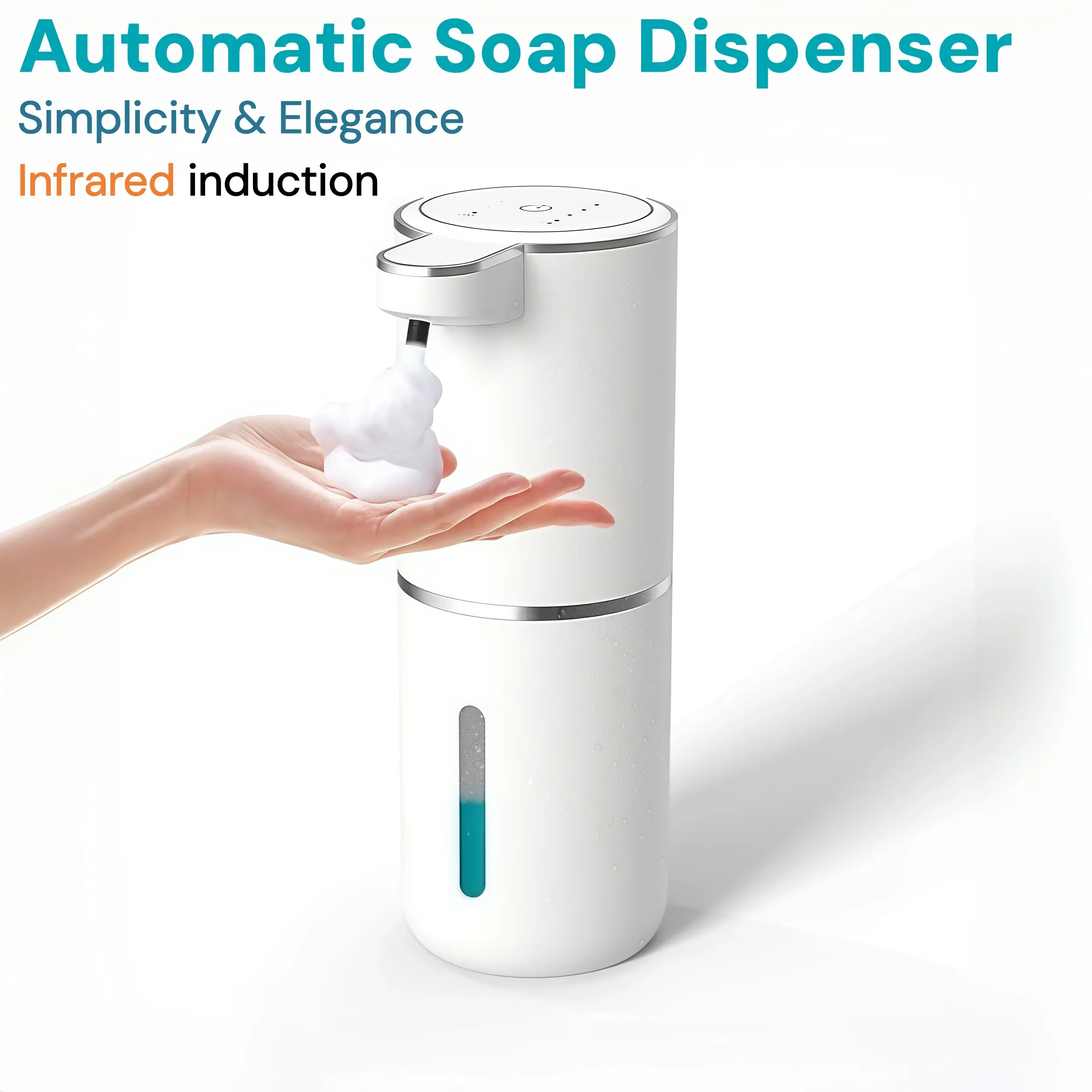 

Smart Sensor Soap Dispenser for Kitchen, Automatic Touchless Foam Liquid Dispenser with Rechargeable, Bathroom Sink, Restaurant