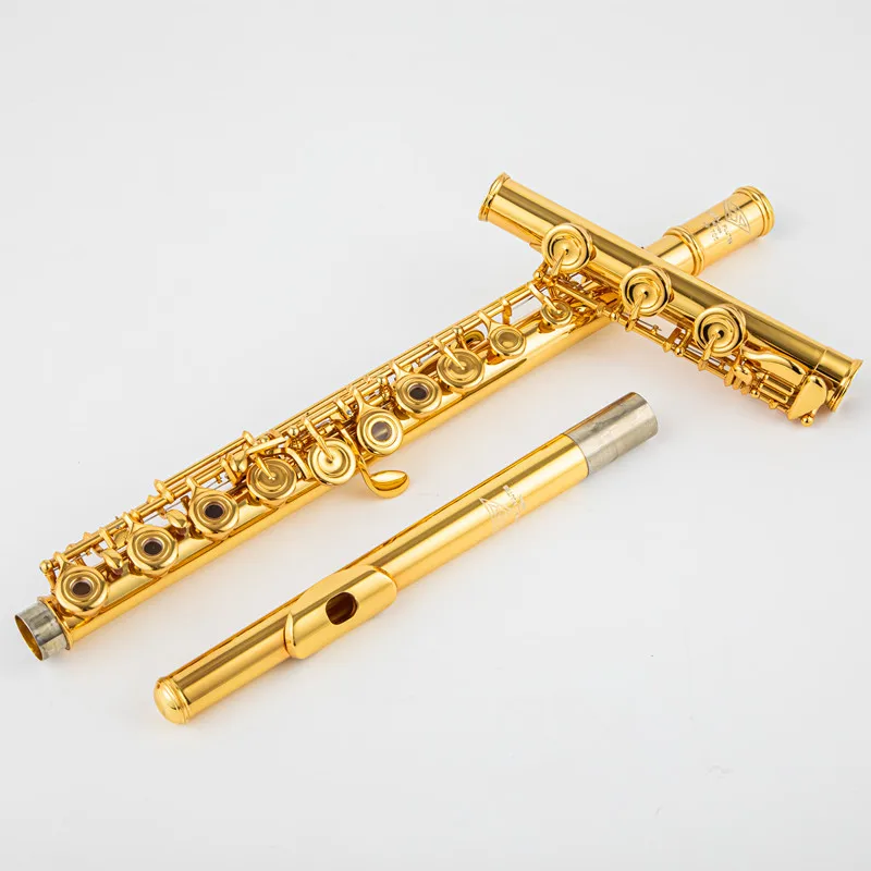 USA Powell PS705 24K gold-plated flute C-tune 17 open-hole gold-plated professional flute instrument playing test instrument