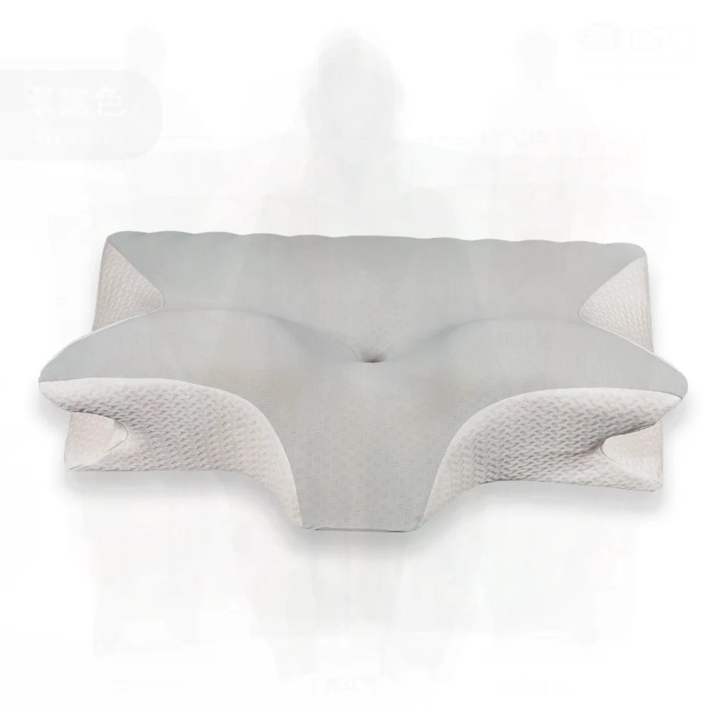 

Memory Foam Cross-border Pillow Special-Shaped Core Cervical Support Horn Design Slow Rebound Lyocell Fiber Cover Adult Elderly