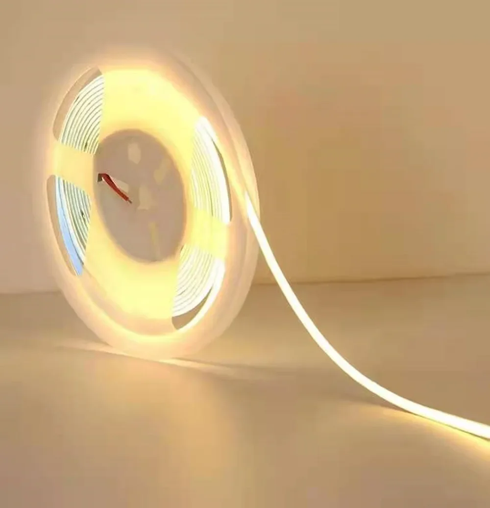 

12V 24V COB LED Strip 384 528 Chips/M High Density Flexible FOB Red Green Blue Warm Nature Cool White Linear Dimmable Light