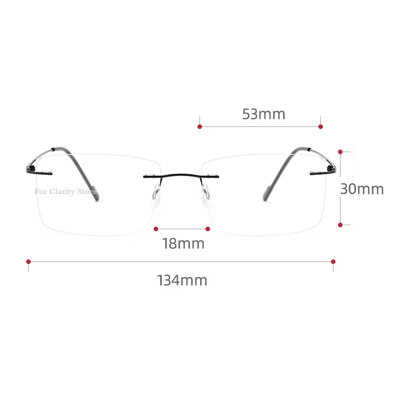 Kacamata tanpa bingkai pria, kacamata bisnis ringan bingkai Mulia, Kacamata polos, kacamata dekorasi lucu untuk kejelasan toko