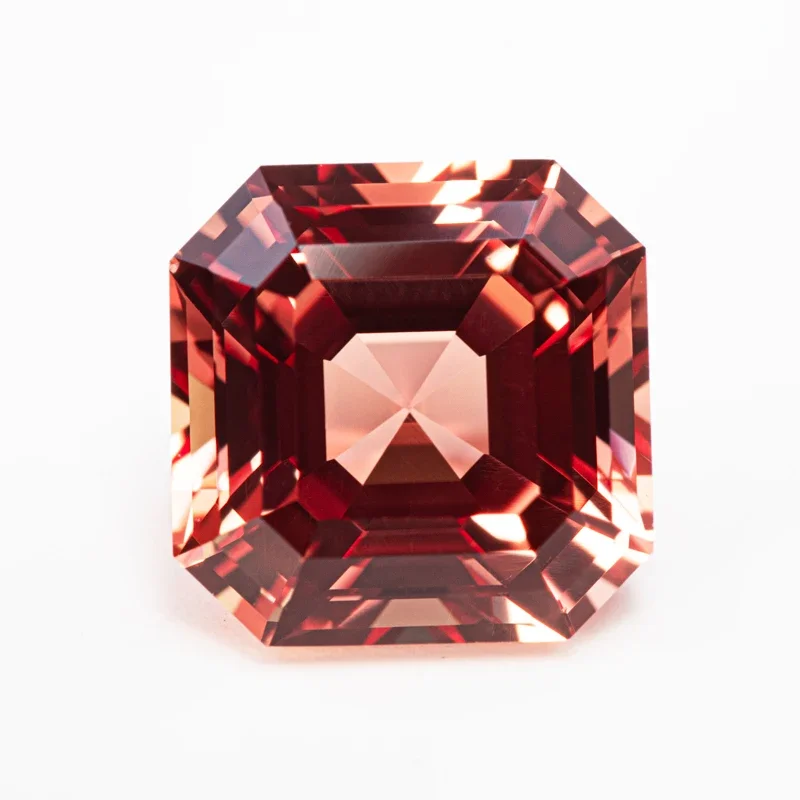 

Top Lab Grown Sapphire Sunset Orange Color Square Asscher Cut VVS1 Charms DIY Jewelry Making Material Selectable AGL Certificate