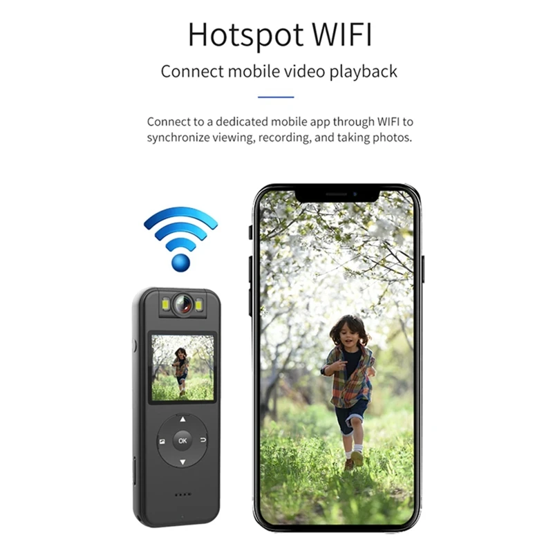 مجموعة كاميرا جسم صغيرة يمكن ارتداؤها ، 4K ، WiFi ، مشبك خلفي ، HD كامل ، شاشة IPS ، كاميرا جسم جيب ، كاميرا فيديو ، بطاقة Menmry 64G