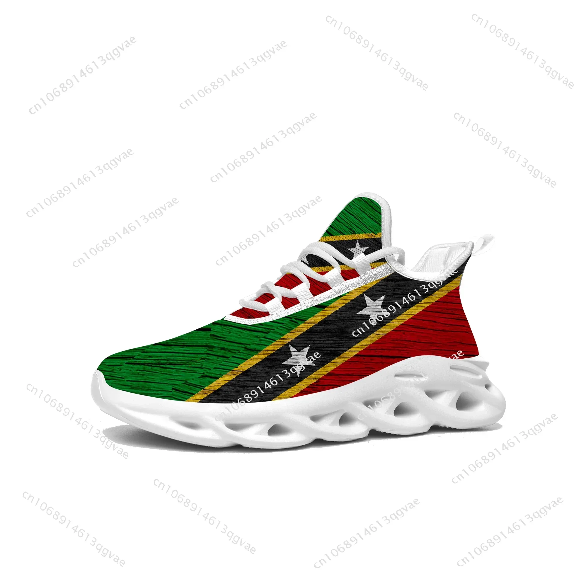 

St Kitts and Nevis Flag Flats Sneakers Mens Womens Sports Running Sneaker Lace Up Mesh Footwear Tailor-made Shoe