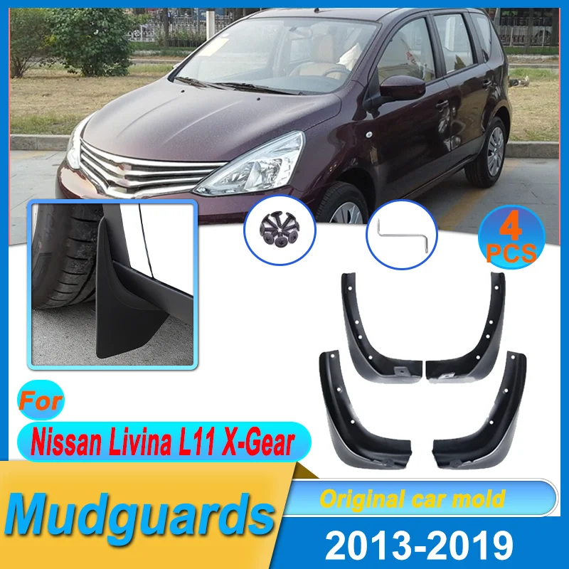 

4pcs Mudguards For Nissan Livina L11 X-Gear 2013-2019 Car Accessories Tools Mudflaps Fender Flares Mud Flaps Splash Guards Cover