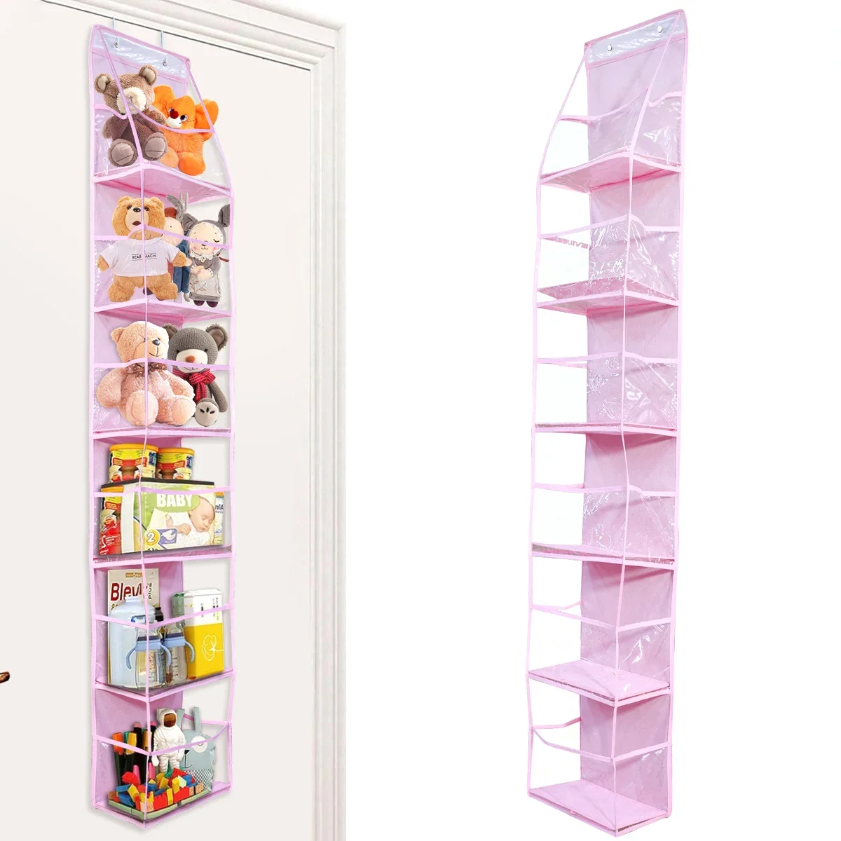 4Layer Storage Bag Foldable Hanging Organizers for Bathroom Behind Door Snacks Toys Clothes Storage Accessories Closet Organizer
