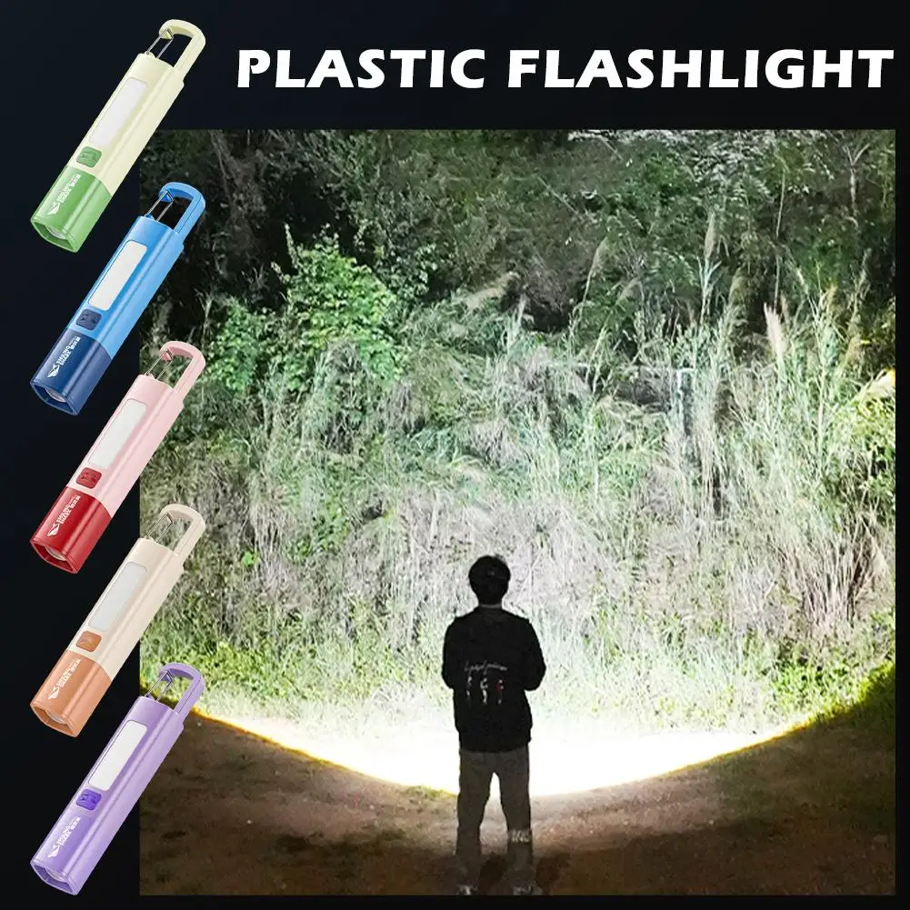 1pc Outdoor Flashlight Portable Strong Lights Variable Focus With Lamp Walking Lighting Fishing Home Camping R4V1