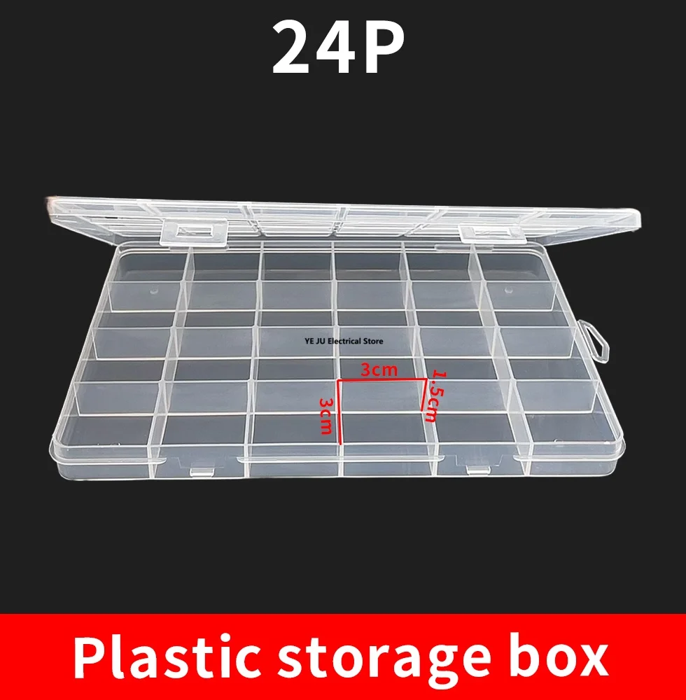 NEW 24 Grid Rectangle Plastic Jewelry Box Compartment Storage Box Case Jewelry Earring Bead Craft Display Container Organizer