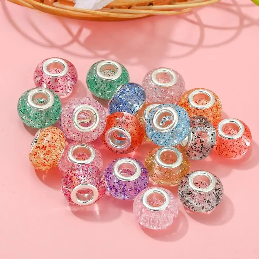 2pcs/lot Round Irregular Sequins Beads Charm Fit Diy Bracelet Jewelry Accessory