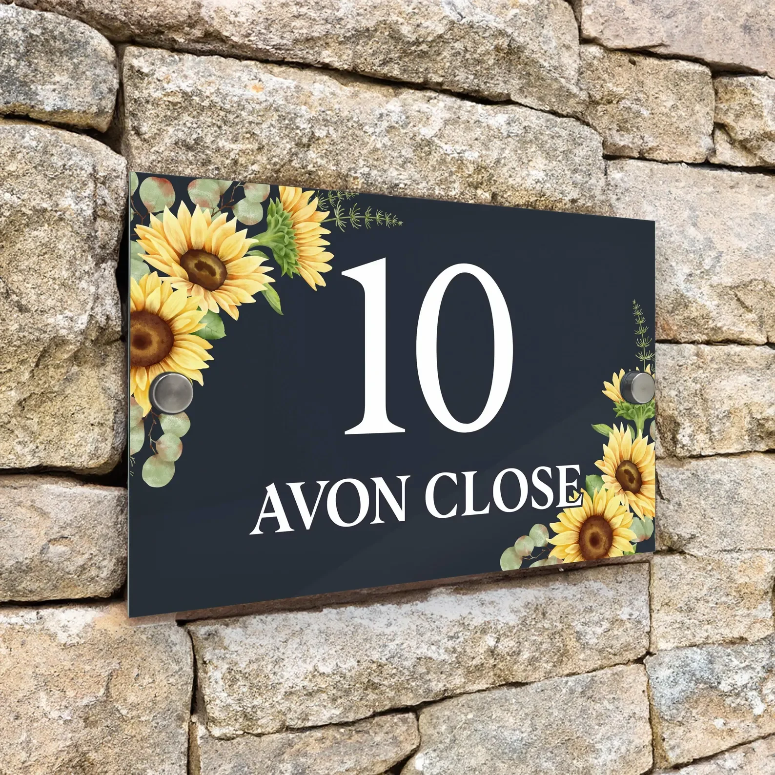 

Изготовленный на заказ знак с номером дома, современный антрацитовый номер двери дома, табличка с номером подсолнечника, новый подарок для дома