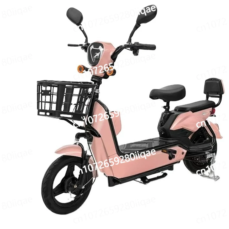 City Cylinder Electric Leisure Bicycle with Carbon Steel Frame & 48v 350W Motor Power Drum Brake Sturdy & Convenient 60km Range