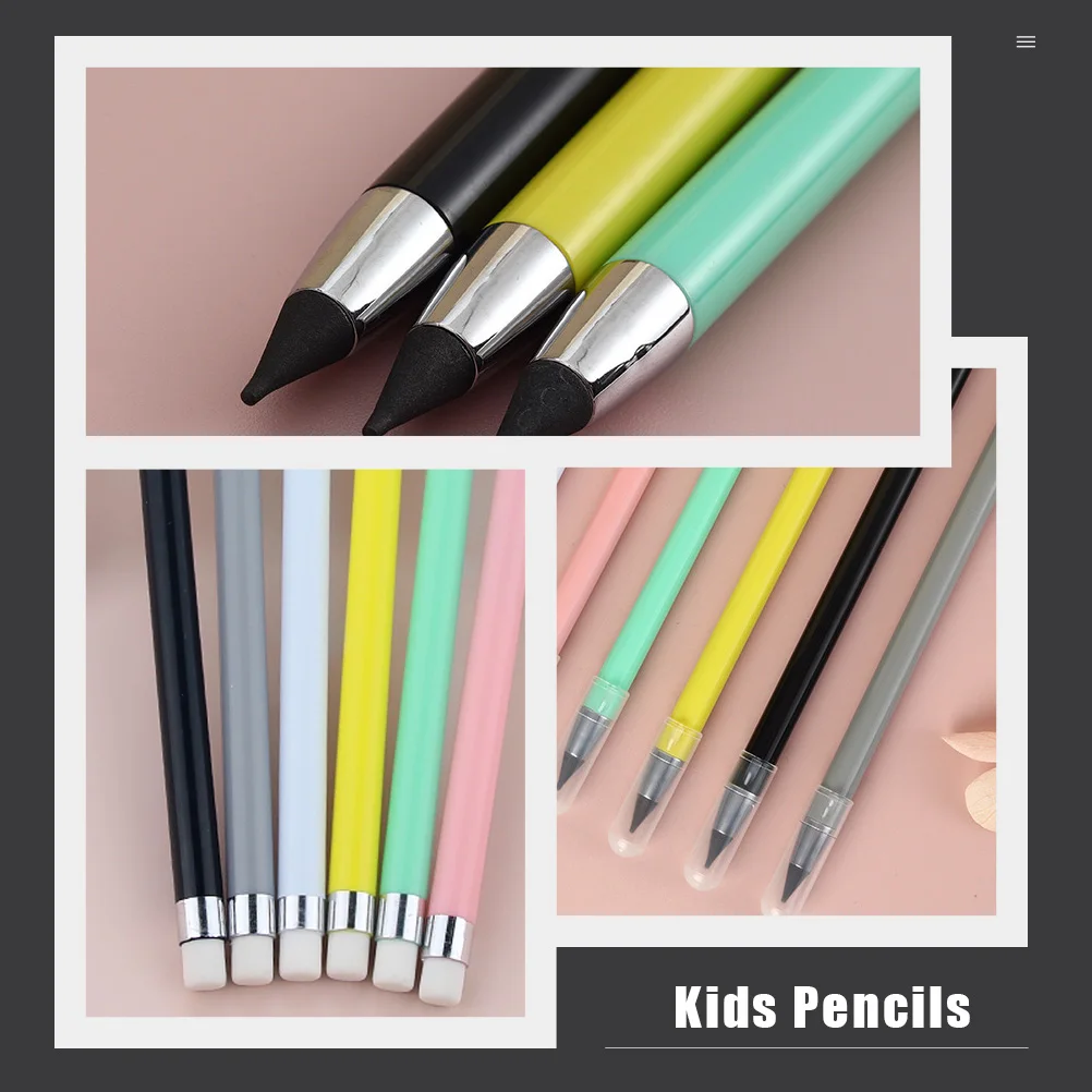 

6pcs Eternal Pencils Non Sharpening Kids Pencils Erasable Ideal for Artists Students Teachers Sketch Drawing Writing School