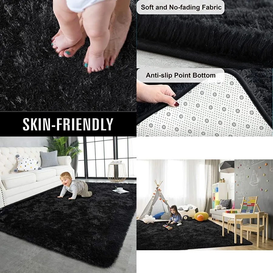 

Super Soft Shaggy Rugs Fluffy Carpets, 8x10 Feet, Indoor Modern Plush Area Rugs for Living Room Bedroom Room Nursery Home Decor