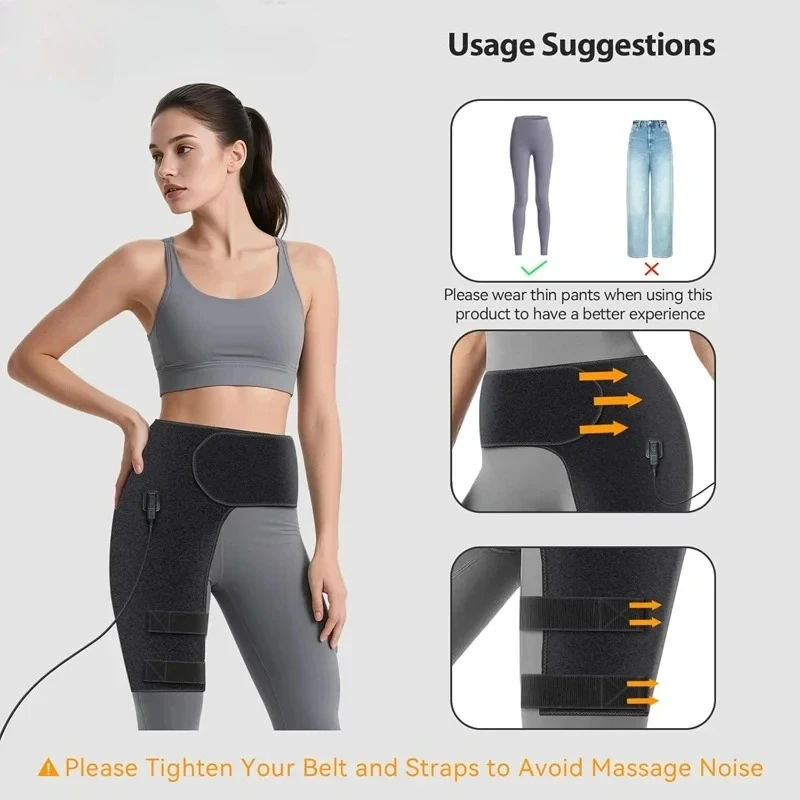 Full-Wrap Hip Support Brace with Massager and Heating, USB-Powered