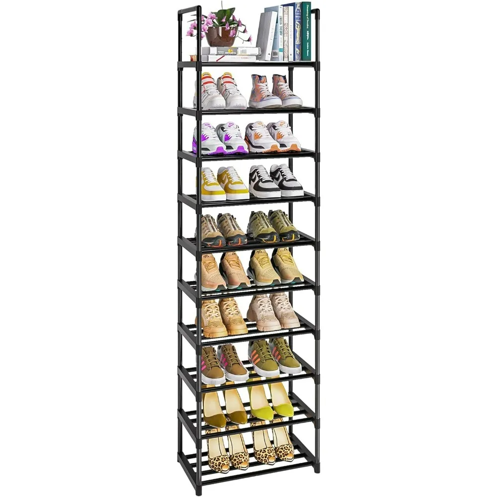 

Shoe Rack, Sturdy Metal Shoe Rack Organizer,Narrow Shoe Racks for Closets, Easy to Install, Lightweight Stackable Shoes Rack