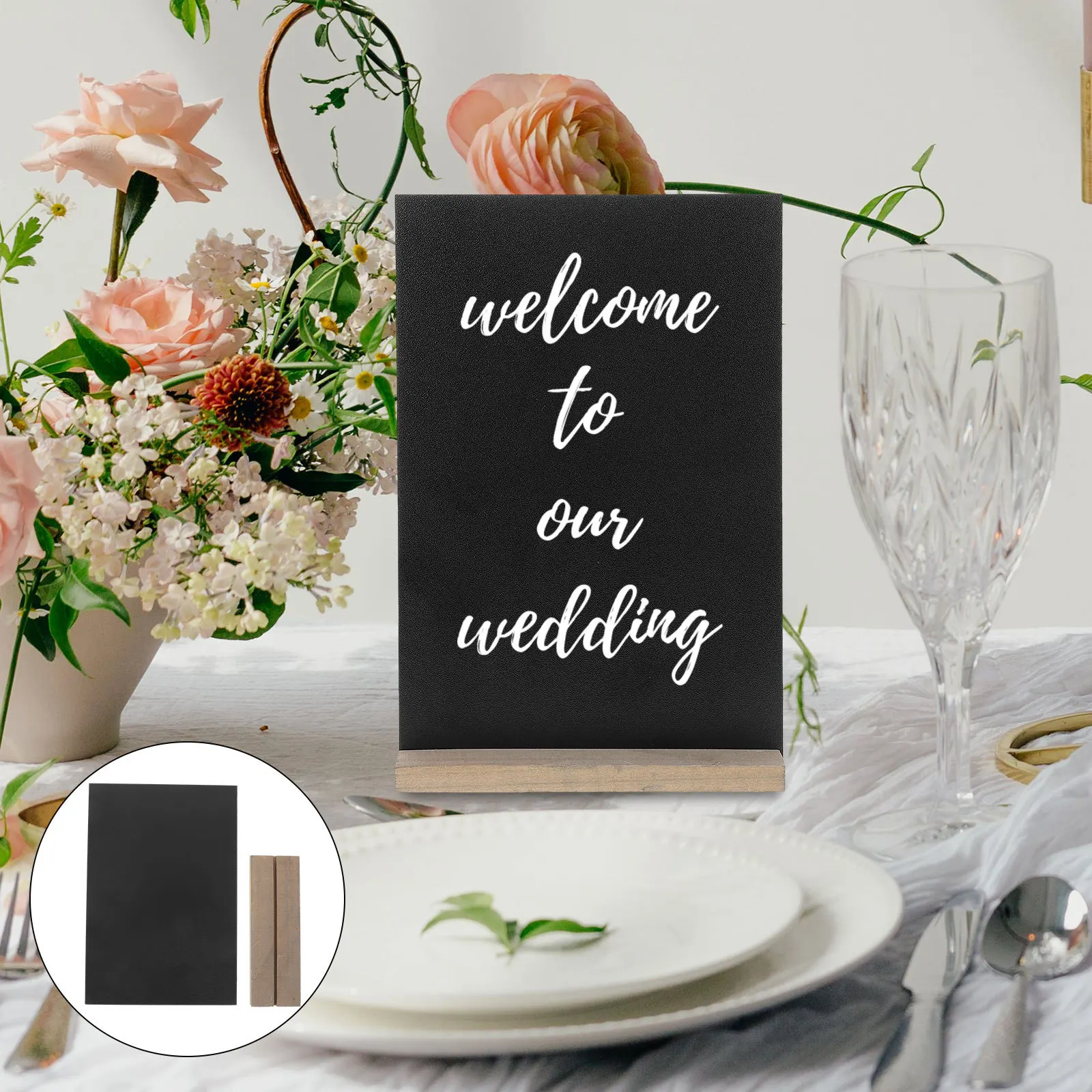 

1pc Wooden Small Chalkboard Mini Blackboard For Wedding Coffee Shop Restaurant Sign Writing Message Board Home Office