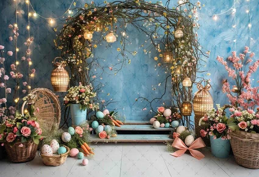 Фон для фотосъемки Mehofond, весенняя Пасха, арка в стиле бохо, цветочные яйца, детский торт на день рождения, портретный декор, фон для фотостудии