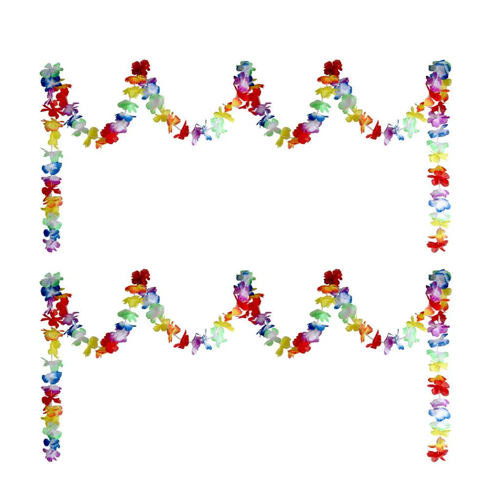 

1pc Colorful Flower Strips Hawaiian Style Party Supplies Garland Decoration Reusable Summer Birthday BBQ Outdoor Garden Pool