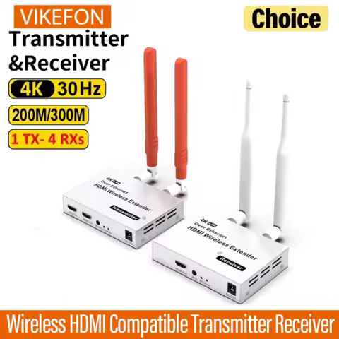 4K 60Hz 300M 5.8GHz Wireless HDMI-Compatible Transmitter Receiver Extender 1 to 4 Audio Video Extender HDMI Loop-Out For TV Box