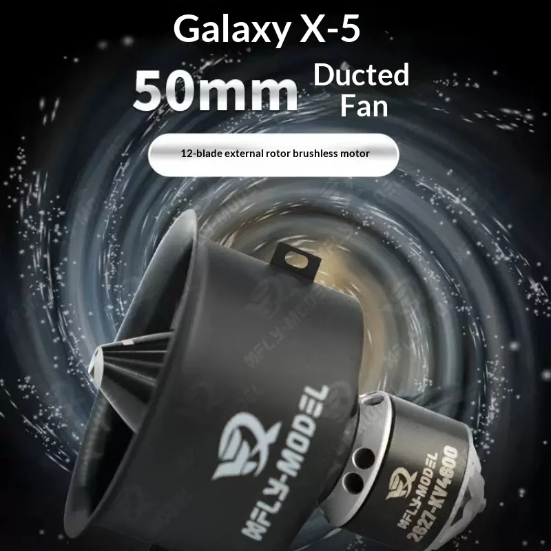 New Xfly Model 50 Mm 12 Blade Electric Ducted Fan 2627 Kv4600 4S Outrunner Brushless Motor Thrust Cnc Aluminum Cone For Rc Plane