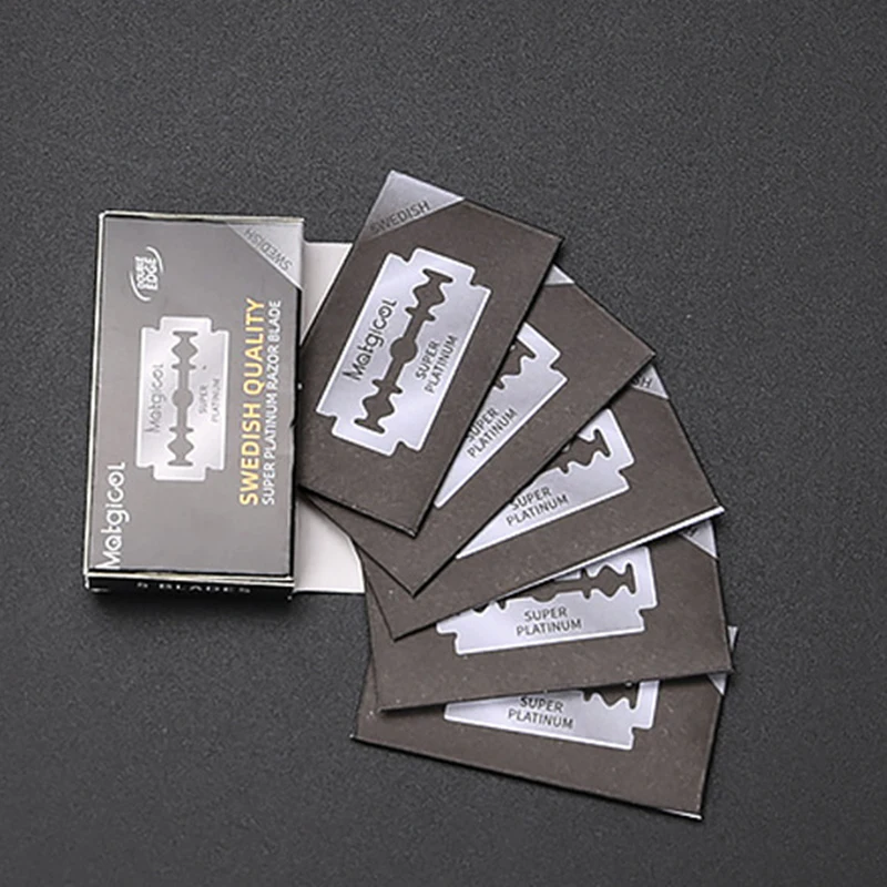 10/20/30/50/100 قطعة شفرة مزدوجة الحافة من الفولاذ المقاوم للصدأ شفرات حلاقة آمنة حادة للغاية لشفرة الحلاقة اليدوية