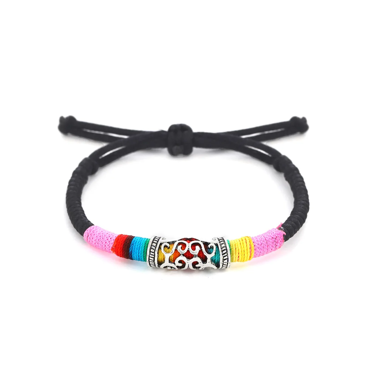 Lulutong Bracelet Vintage Handmade Ethnic Pattern Colorful Rope Weaving Bohemian Friendship Bracelet For Men And Women