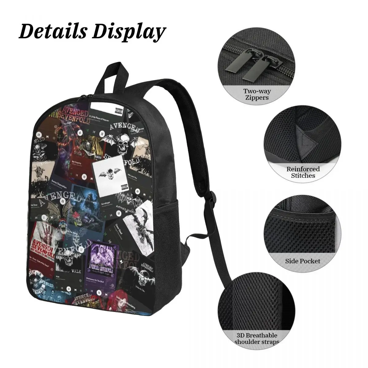 انتقم سبعة أضعاف على ظهره طالب بنين بنات BookBag حقيبة مدرسية كمبيوتر محمول حقائب كتف 3ps معزول حقيبة الغداء مقلمة