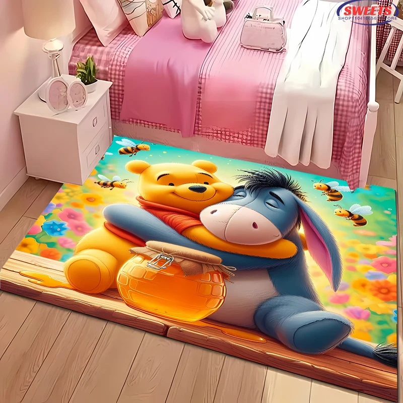 New Shelves! Classic Disney Winnie The Pooh Carpet, Living Room Bedroom Children's Room of Choice, Non-slip Machine Washable Mat #6