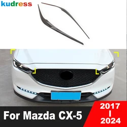 For Mazda CX-5 CX5 KF 2017-2022 2023 2024 Carbon Car Headlight Eyebrow Cover Trim Head Lamp Eyelid Strip Exterior Accessories