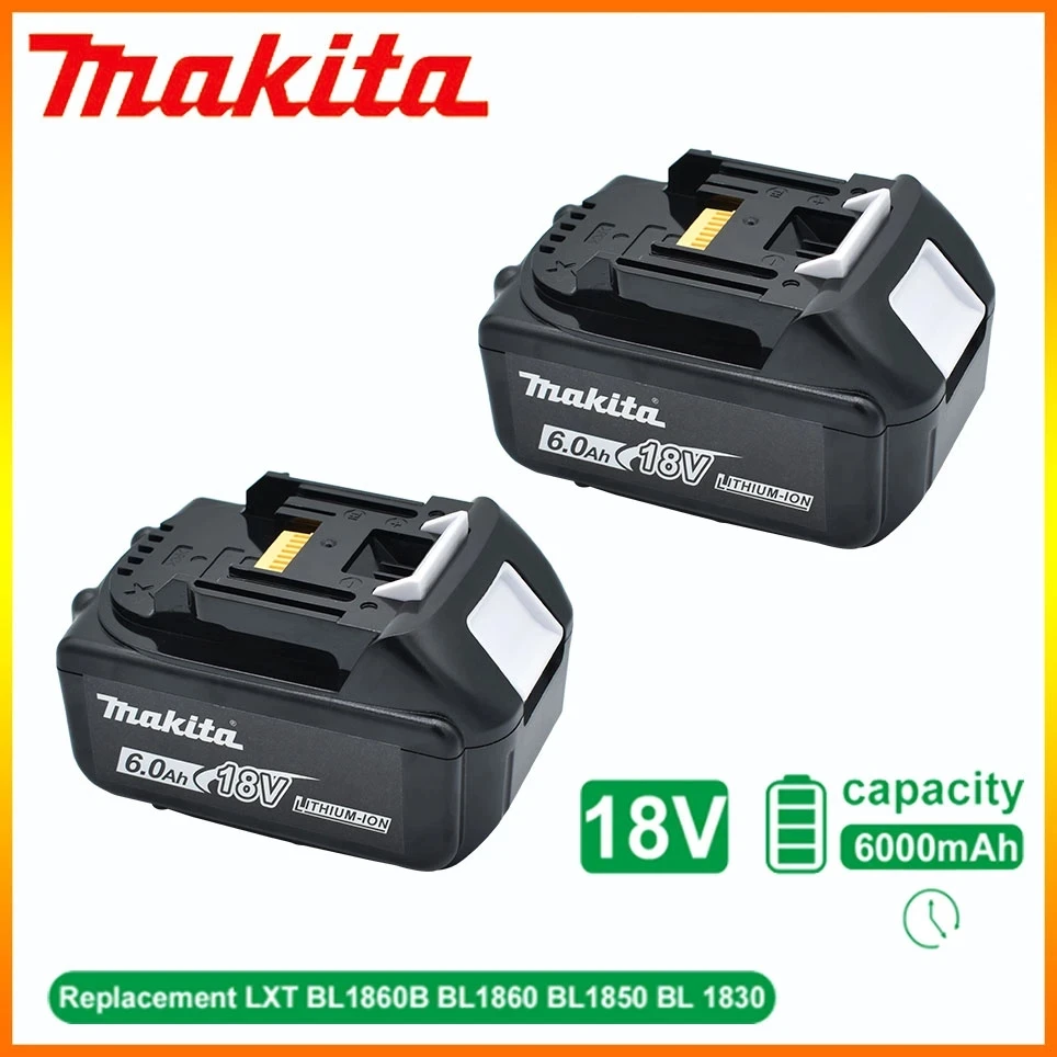 

18V Makita 100%Original 6.0Ah/6000mAh With LED lithium ion replacement LXT BL1860B BL1860 BL1850 rechargeable power tool battery