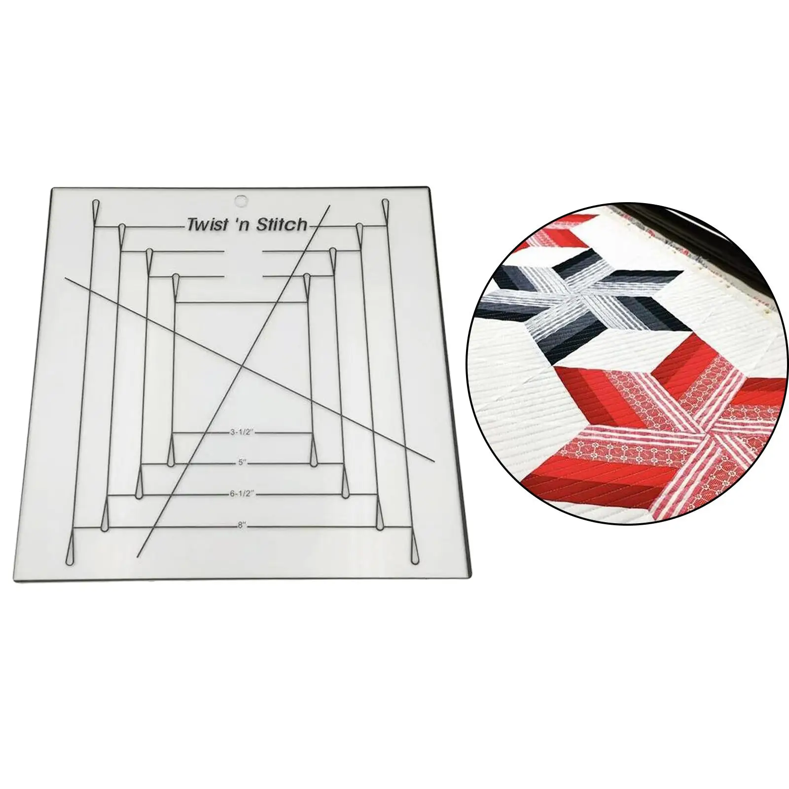 قالب اللحف لتقوم بها بنفسك صياغة اللحاف المرقعة نمط هندسي صنع تويست ن غرزة حاكم 3.5 ، 5 ، 6.5 ، 8,10 ''ستنسل