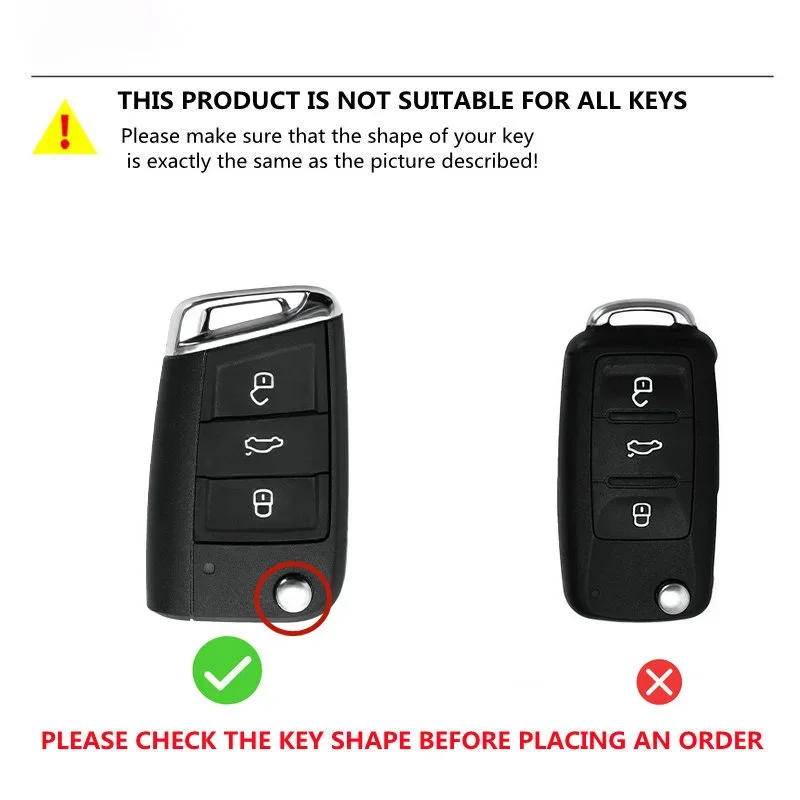 

Чехол для автомобильного ключа для VW Volkswagen Golf 7 MK7 Tiguan MK2 T-roc T-cross Skoda Octavia Kodiaq Karoq Seat Ateca Leon Fob