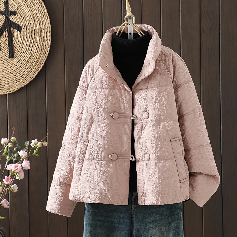 

High Quali Thiened ort Cotton Jaet Pink Color Top for Autumn Winter Faion Anti-Aging Large Size Women's Wear