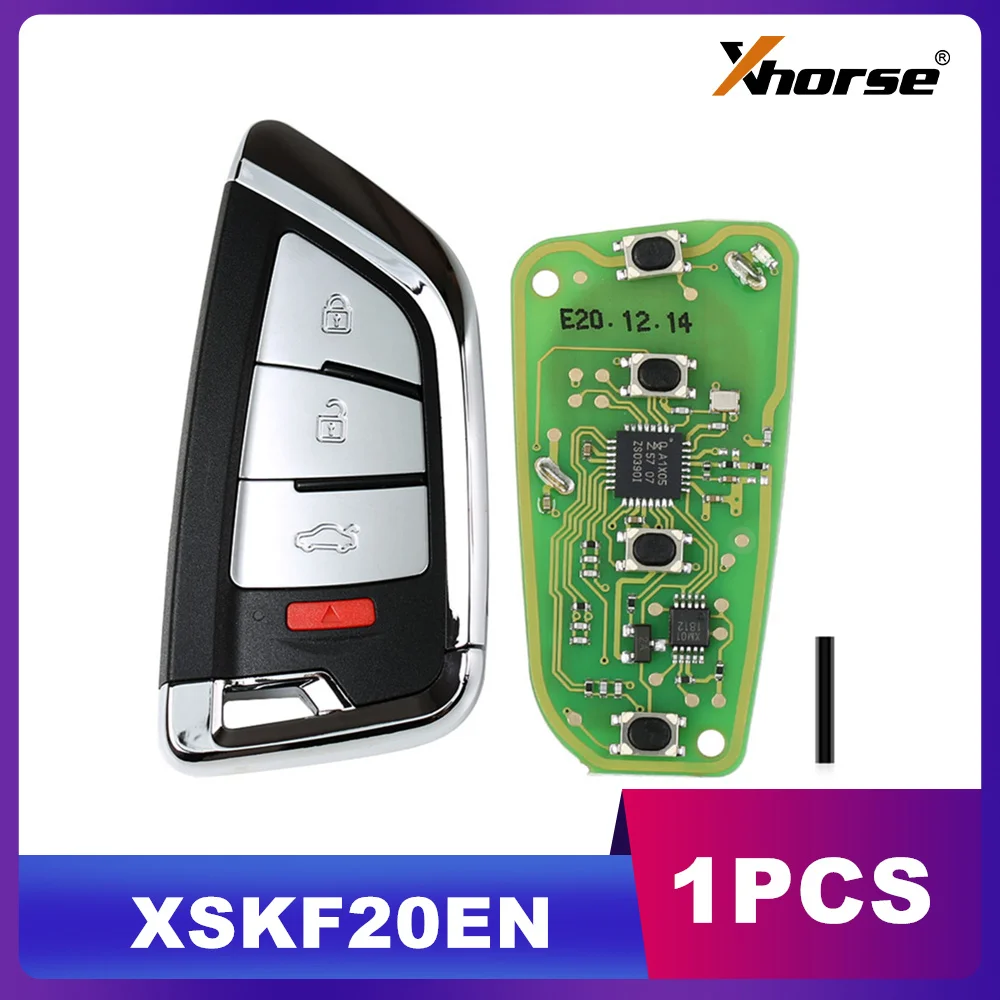 1 個 Xhorse XSKF20EN ナイフスタイルユニバーサルスマートリモコン 4 ボタン付き