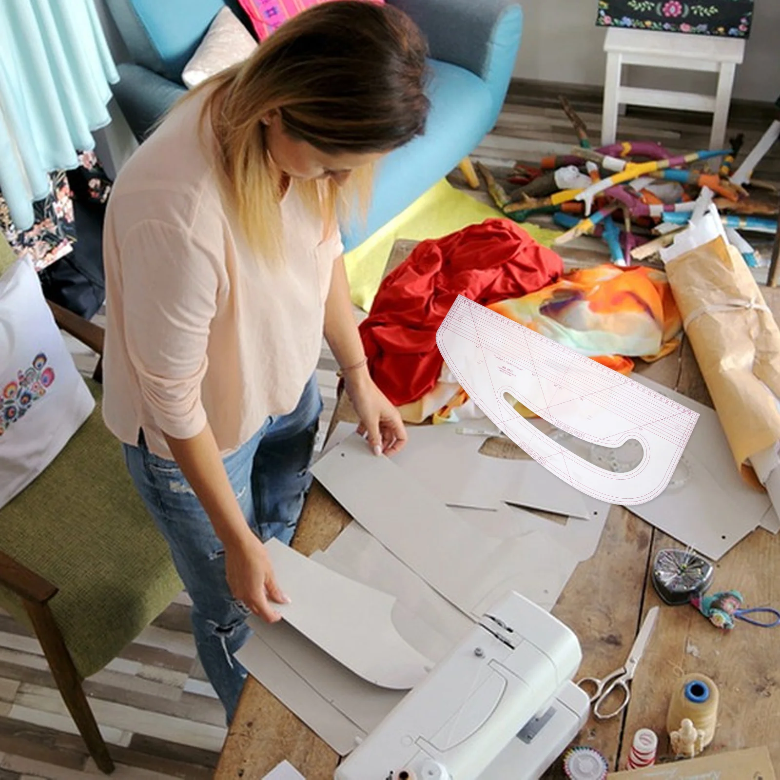 Righello per classificazione curva Bigodino francese con orlo caldo trasparente per cucitura di modelli PC per principianti che realizzano tessuti da donna