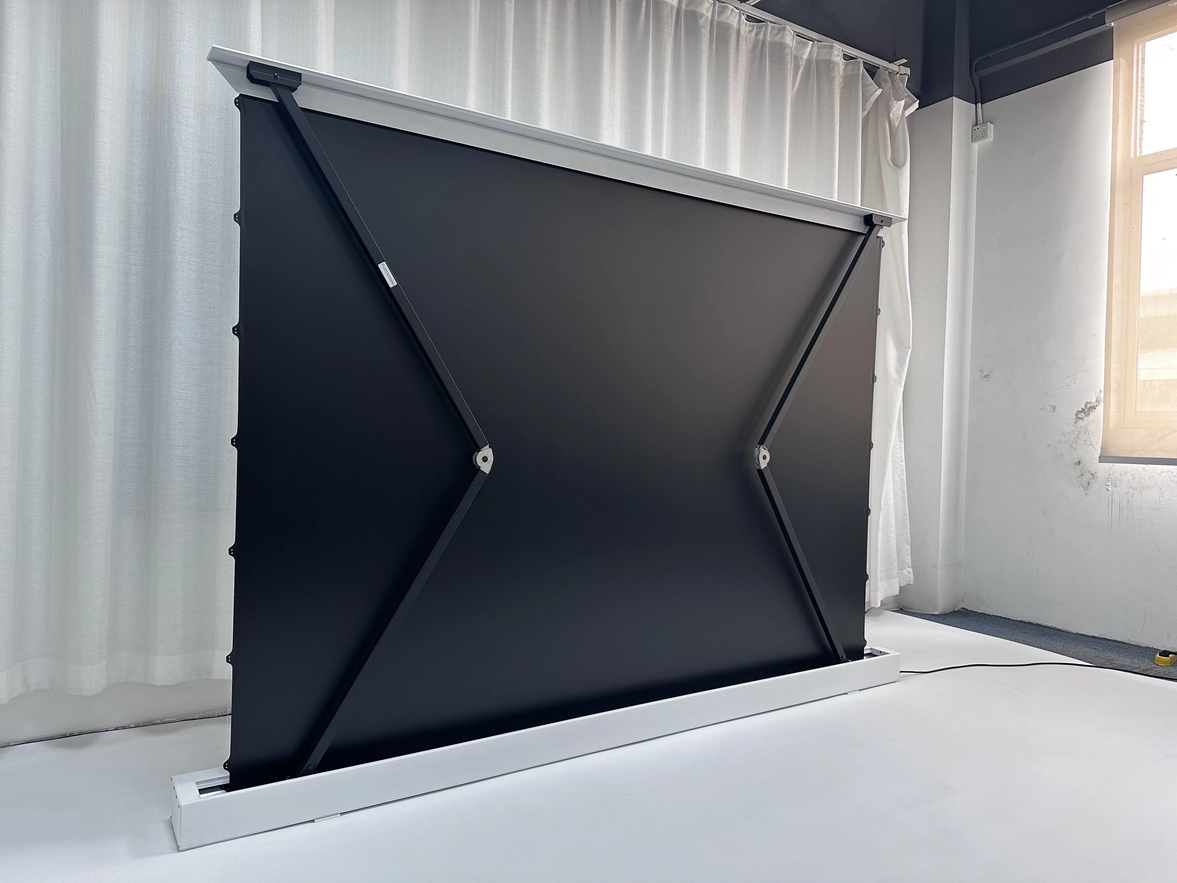 

Electric PVC Soft Matte White/Grey Fabric Floor Projector Screen In Sizes 72 84 92 100 110 120 133 150