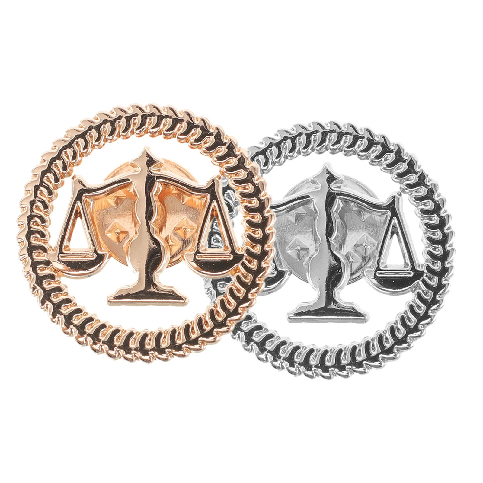 2Pcs Lawyer Justice Scale Lapel Pins Metal Brooch Pins for Attorneys Judges Law Students Mens Suit Collar Pin Law Brooch
