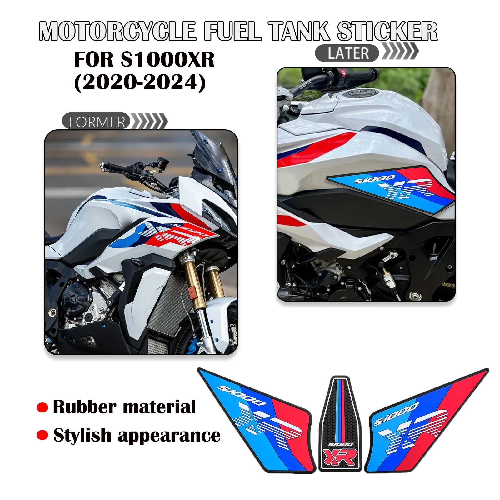 

Аксессуары для мотоциклов, боковые накладки на топливный бак, защитные наклейки, наколенники, тяговая накладка для BMW S1000XR M1000XR 2020 2021-2023 2024