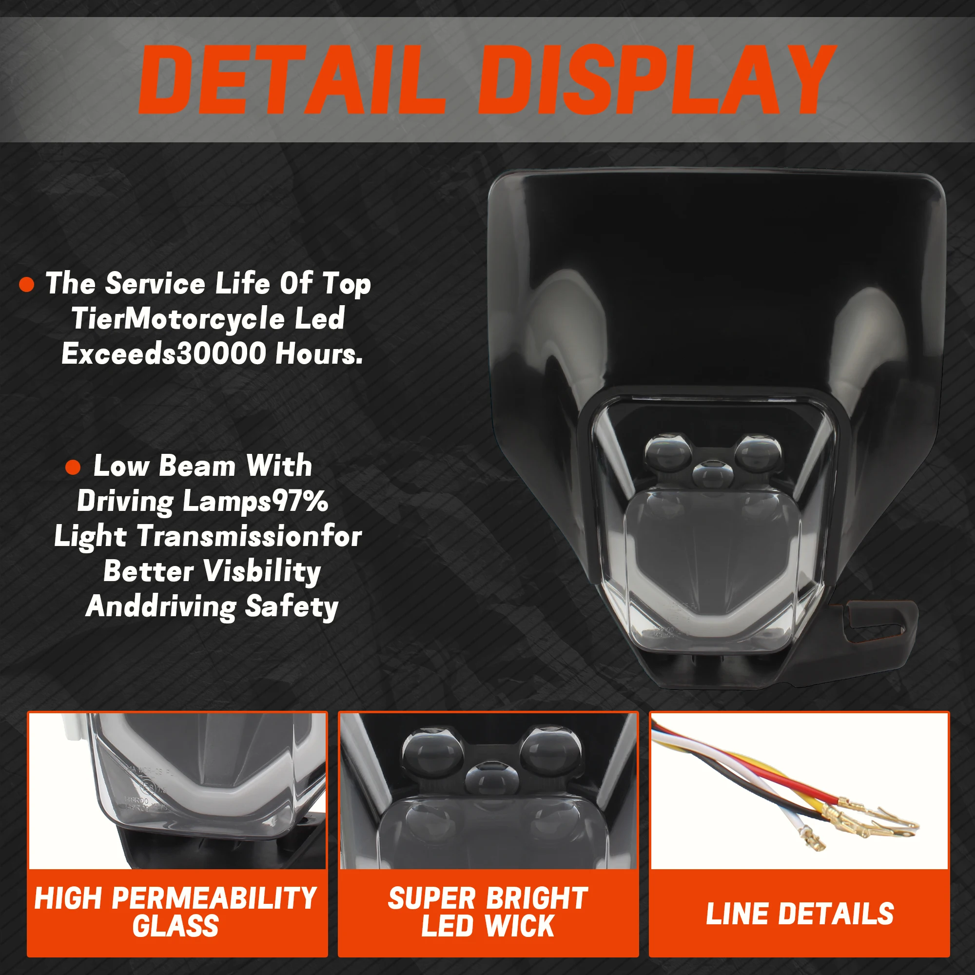 Motorcycle Headlight LED Enduro Motocross Plate for Husqvarna TE TC FE FC 125-500 2012 2022 Tuning Accessories Dirt Pit Bike