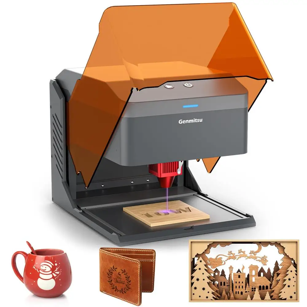 Light Weight Portable Laser Engraver 10W DIY Home Cutter Acrylic Enclosure Deeply Engrave/Cut Wood/Fabrics/Leather/Pastic