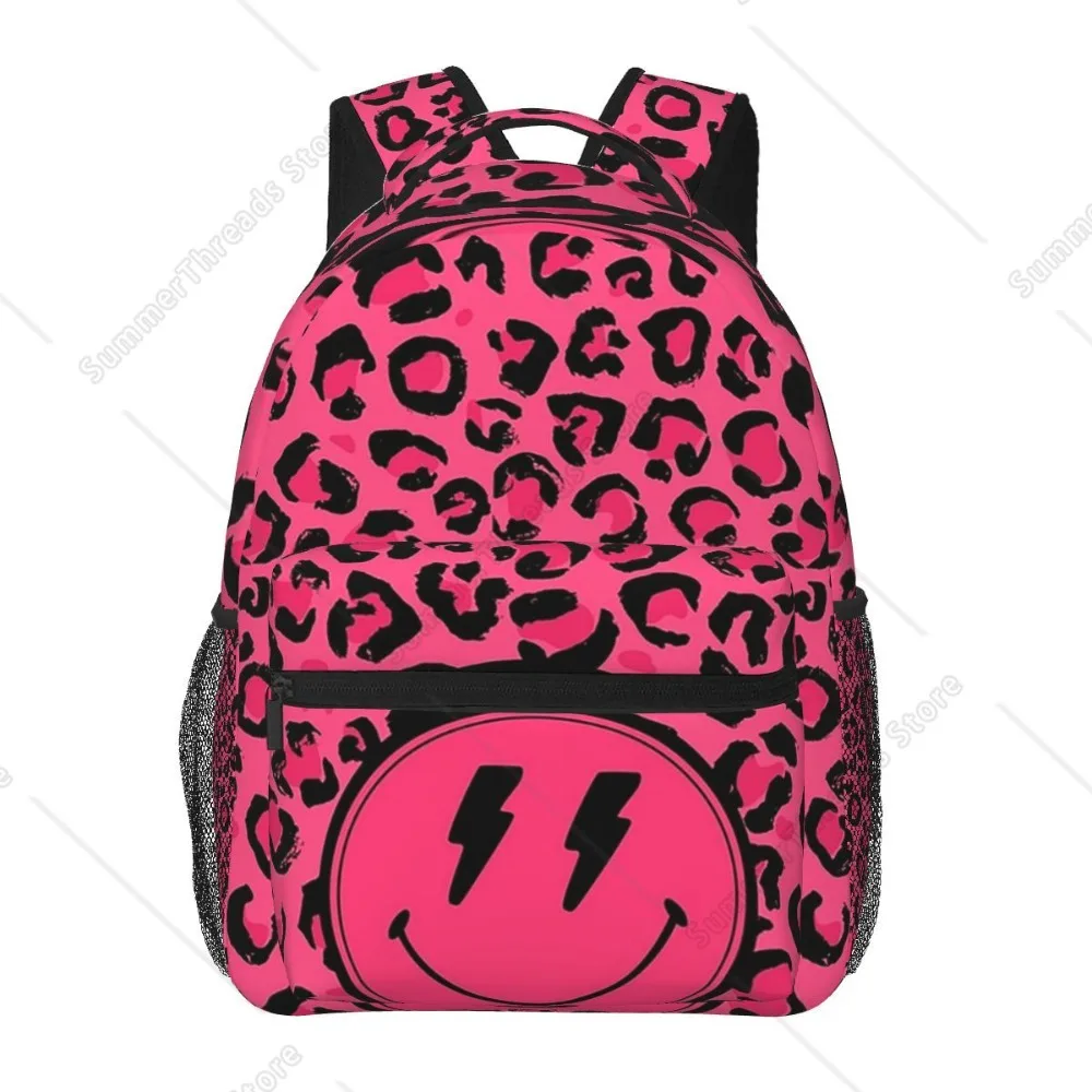 Preppy School Supplies, Preppy, Aesthetic, Preppy Pink, Leopard Print, Backpacks Bookbag School Bags Rucksack Shoulder Bag