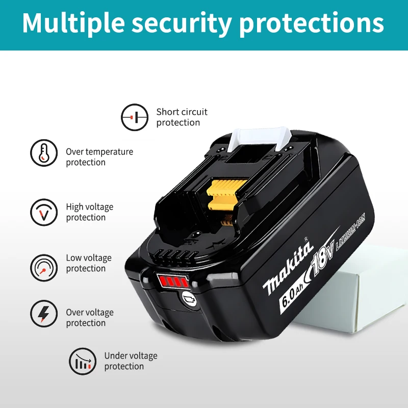 Replace the Makita lithium battery, 100% genuine, Makita 18V battery, 6Ah, 5Ah, 3AhBL1830B, BL1850B,BL1850,BL1840,BL1860,BL1815