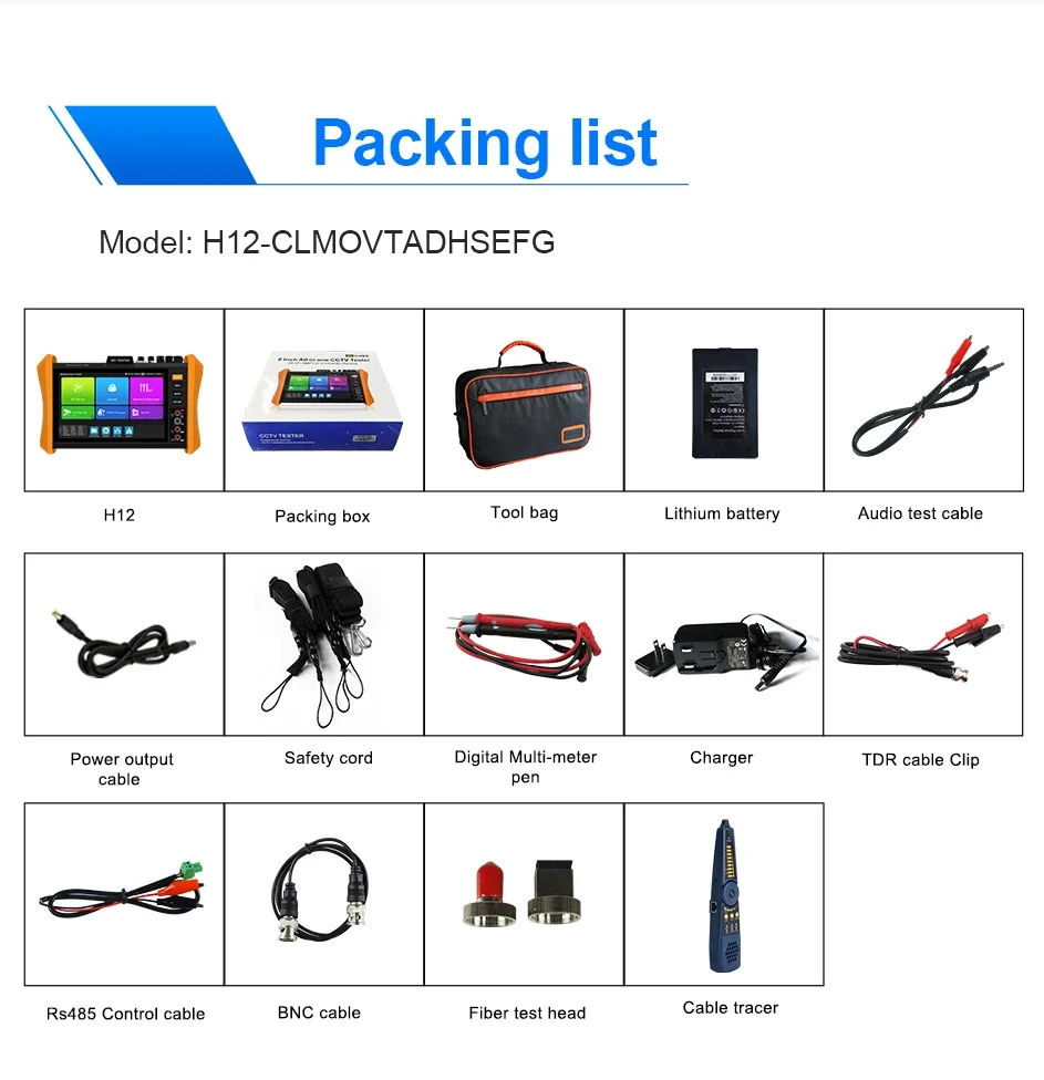 Tahlitech 8K CCTV IP Camera Tester with SFP PoE++ Power Output AHD TVI CVI Test Optical Fiber Network Test HDMI VGA Network Cabl