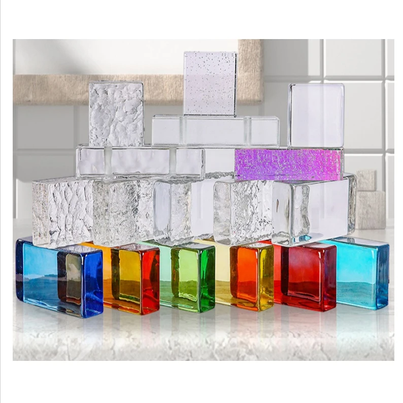 New Product Creative Interior And Outdoor Decoration Crystal Glass Brick Solid Transparent Glass Block Partition Wall