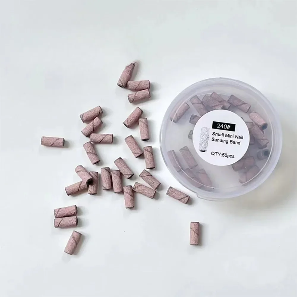 50 stks/1 set 3mm Rvs Nail Boren Mini Zebra Schuurbanden Nagelpolijstmachine Manicure Accessoires nail Art Gereedschap
