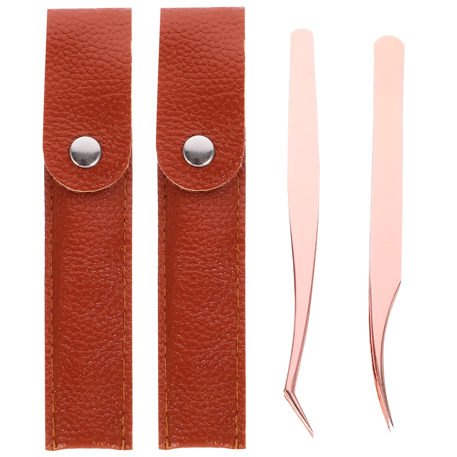 4Pcs Eyelashes Tweezers Set Stainless Steel Precision Lash Extension Tools Curved Dolphin Shape for Makeup Application Eyelash